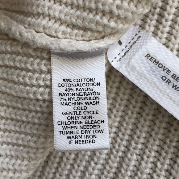 LOFT beige sweater with crochet sleeves - Picture 5 of 5